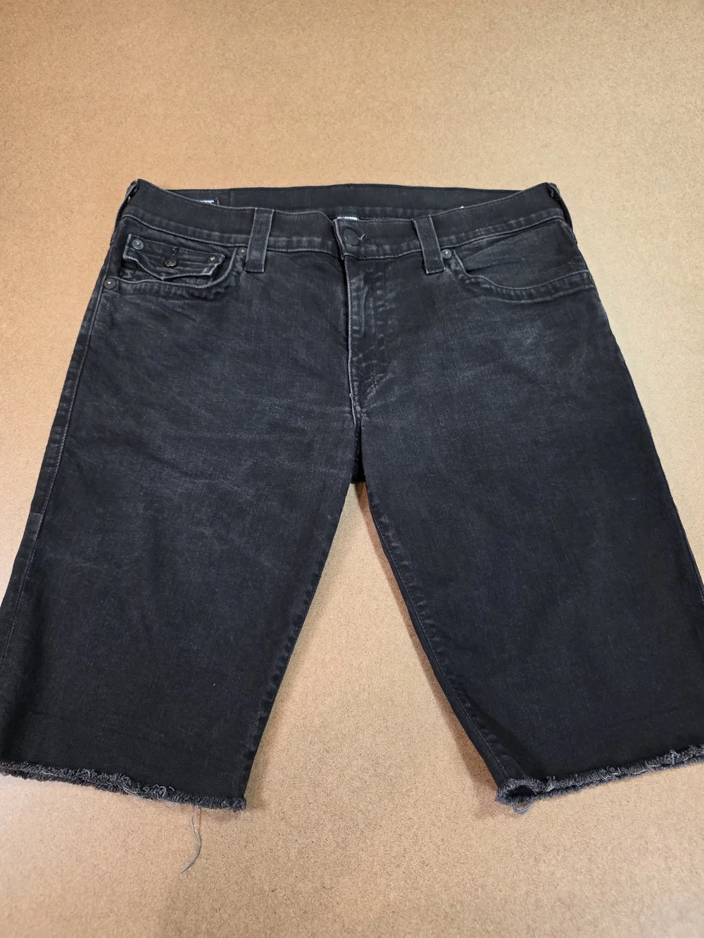 True Religion Black Men's Denim Jean Shorts 36